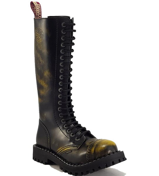 Boty Steel 20 Dírkové Žlté Stírané