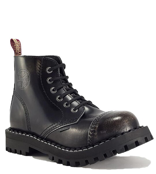 Boty Steel 6 Dírkové Bílé Stírané