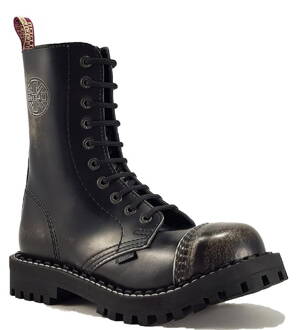 Boty Steel 10 Dírkové Bílé Stírané