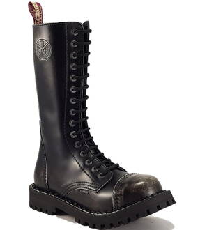 Boty Steel 15 Dírkové Bílé Stírané