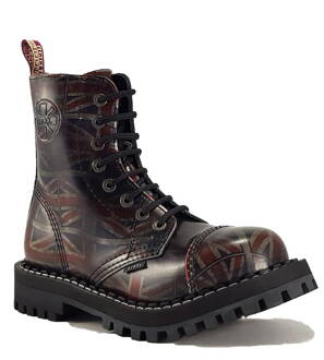 Boty Steel 8 Dírkové UK Vlajka Stírané