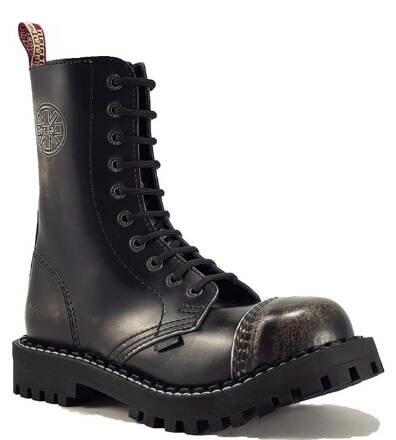 Boty Steel 10 Dírkové Bílé Stírané