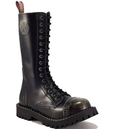 Boty Steel 15 Dírkové Bílé Stírané