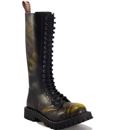 Boty Steel 20 Dírkové Žlté Stírané